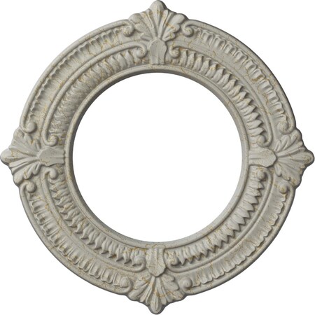 Ekena Millwork Benson Ceiling Medallion (Canopies up to 6 1/8"), 11 1/8"OD x 6 1/8"ID x 5/8"P, Pot of Cream Crackle CM11BNPCC